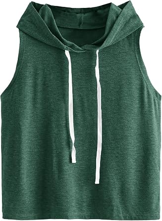 SweatyRocks Womens Workout Tank Tops Sleeveless Running Athletic Hoodie Sports Gym Exercise Tops Dance Clothes