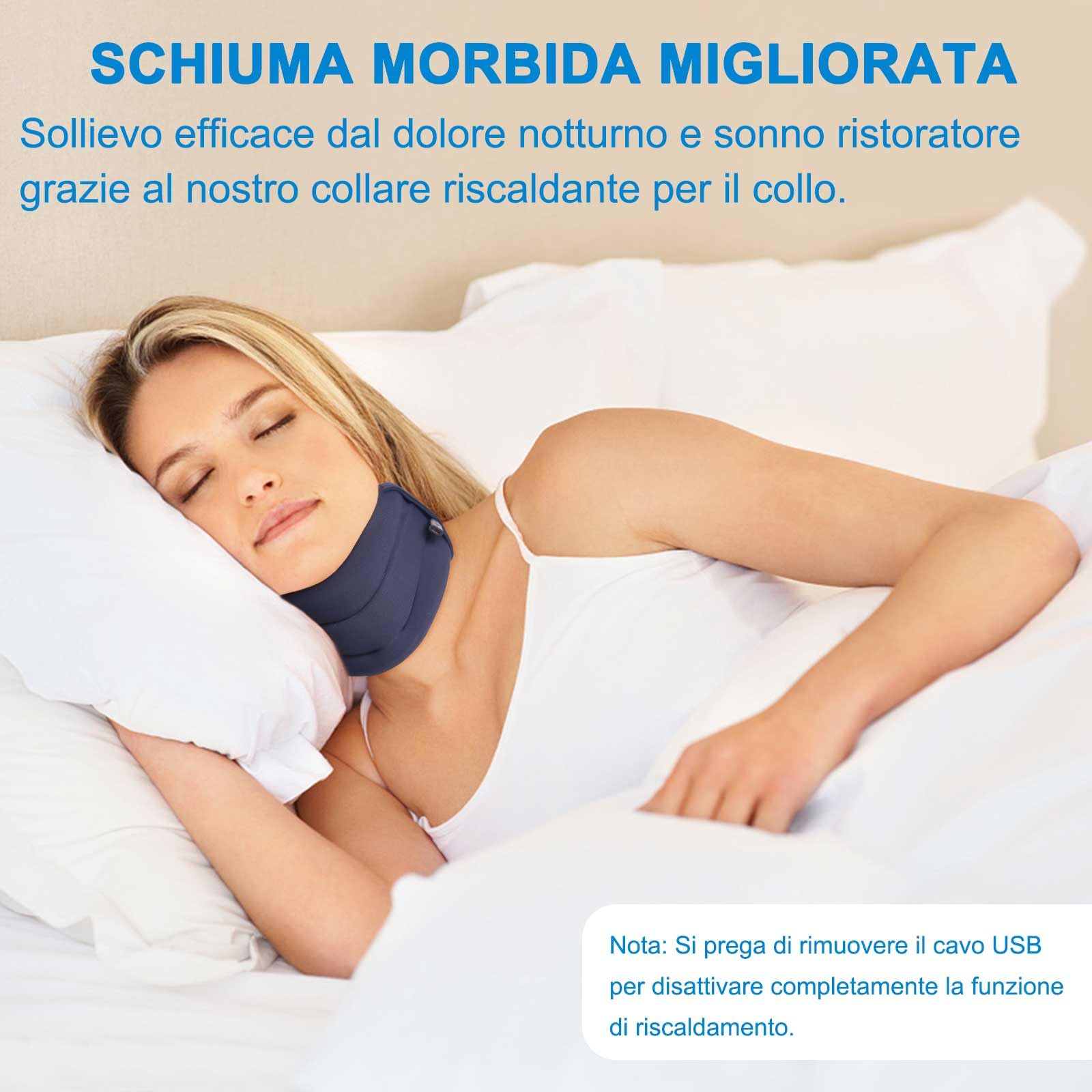 HONGJING Supporto per collo riscaldato per dolori al collo e sostegno, collare in schiuma morbida con riscaldatore, per avvolgere Align Stabilize