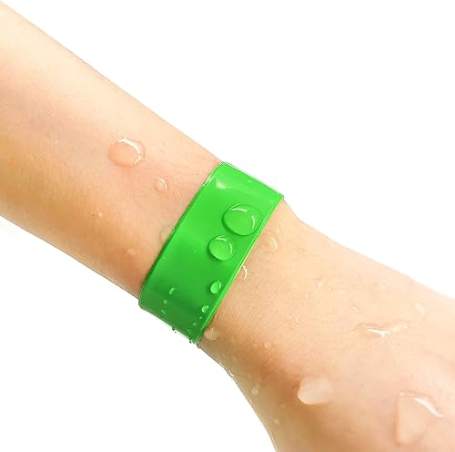 Miniatura 4 de Ouchan Pulseras de plástico para eventos, color verde neón, paquete de 500 pulseras de vinilo para fiestas