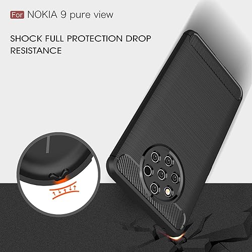 Miniatura 3 de CruzerLite Funda compatible con Nokia 9 PureView de fibra de carbono, absorción de golpes, delgada, compatible con teléfono celular, Nokia 9