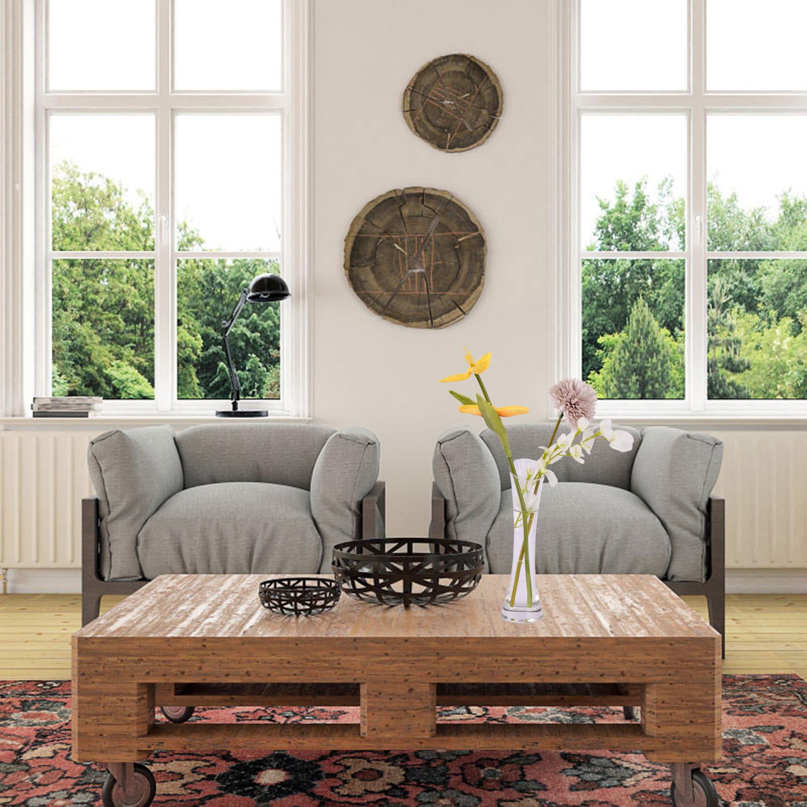 Prmape Set van 6 kleine glazen vazen, vintage bloemenvazen, kleine vazen voor tafeldecoratie 13 cm hoog, decoratieve flessen transparant voor thuis, bruiloften, verjaardagen Prmape Set van 6 kleine glazen vazen, vintage bloemenvazen, kleine vazen voor tafeldecoratie 13 cm hoog, decoratieve flessen transparant voor thuis, bruiloften, verjaardagen