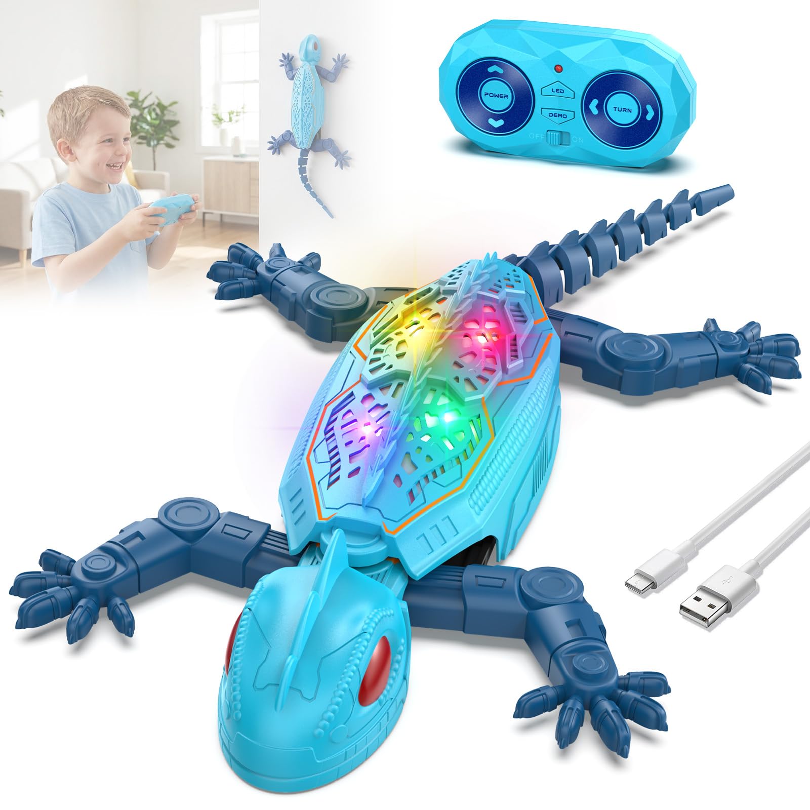 Remote Control Wall Crawling Gecko Wall Climbing Gecko 360°Rotation