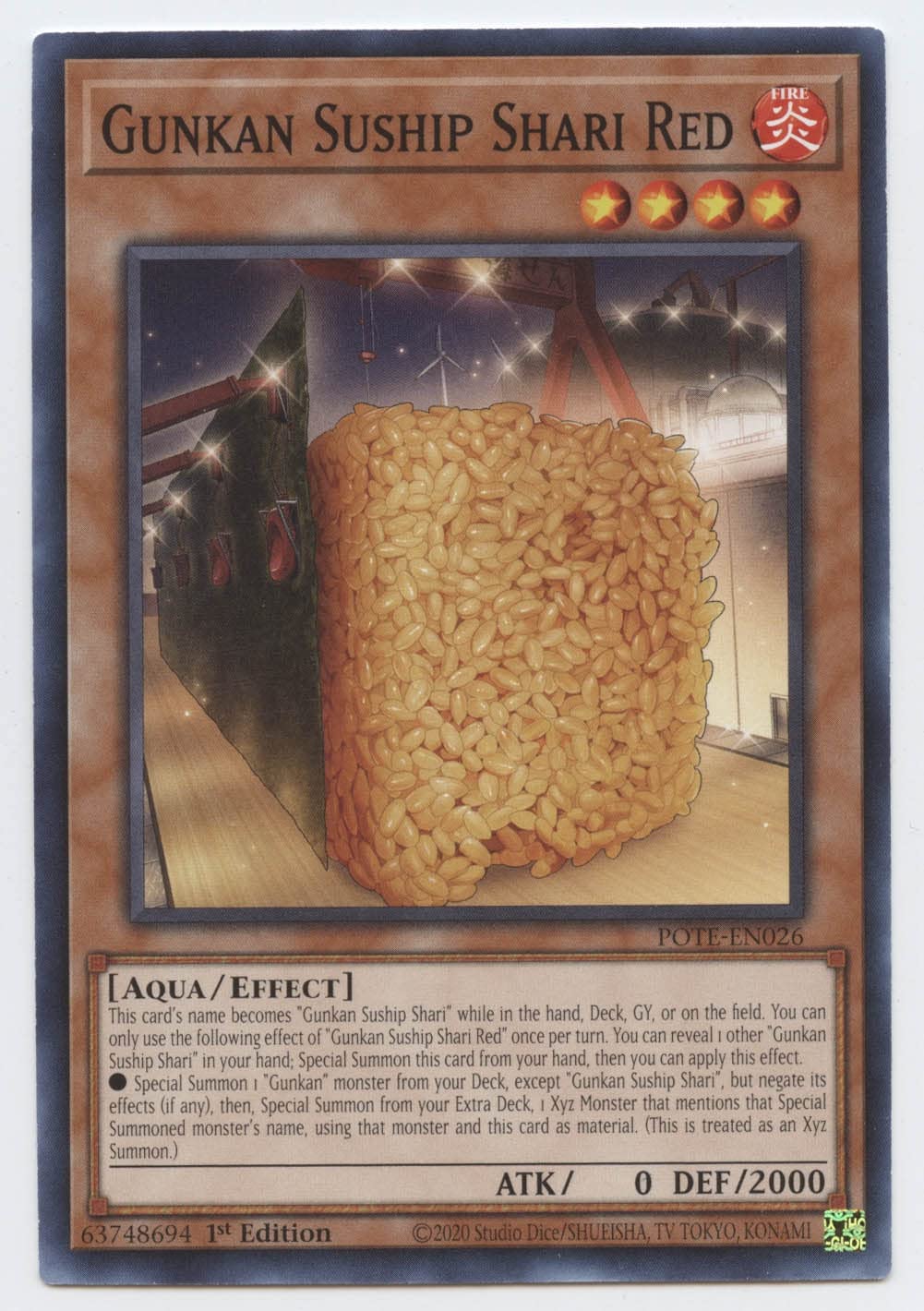 Amazon.com: Yu-Gi-Oh! Gunkan Suship Shari Red - POTE-EN026 - Common