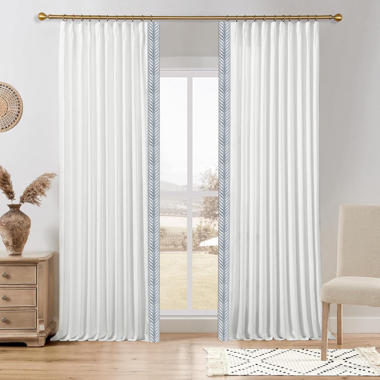 Amazon.com: DotheDrape Blackout Linen Curtains, Heavy Weight Pinch