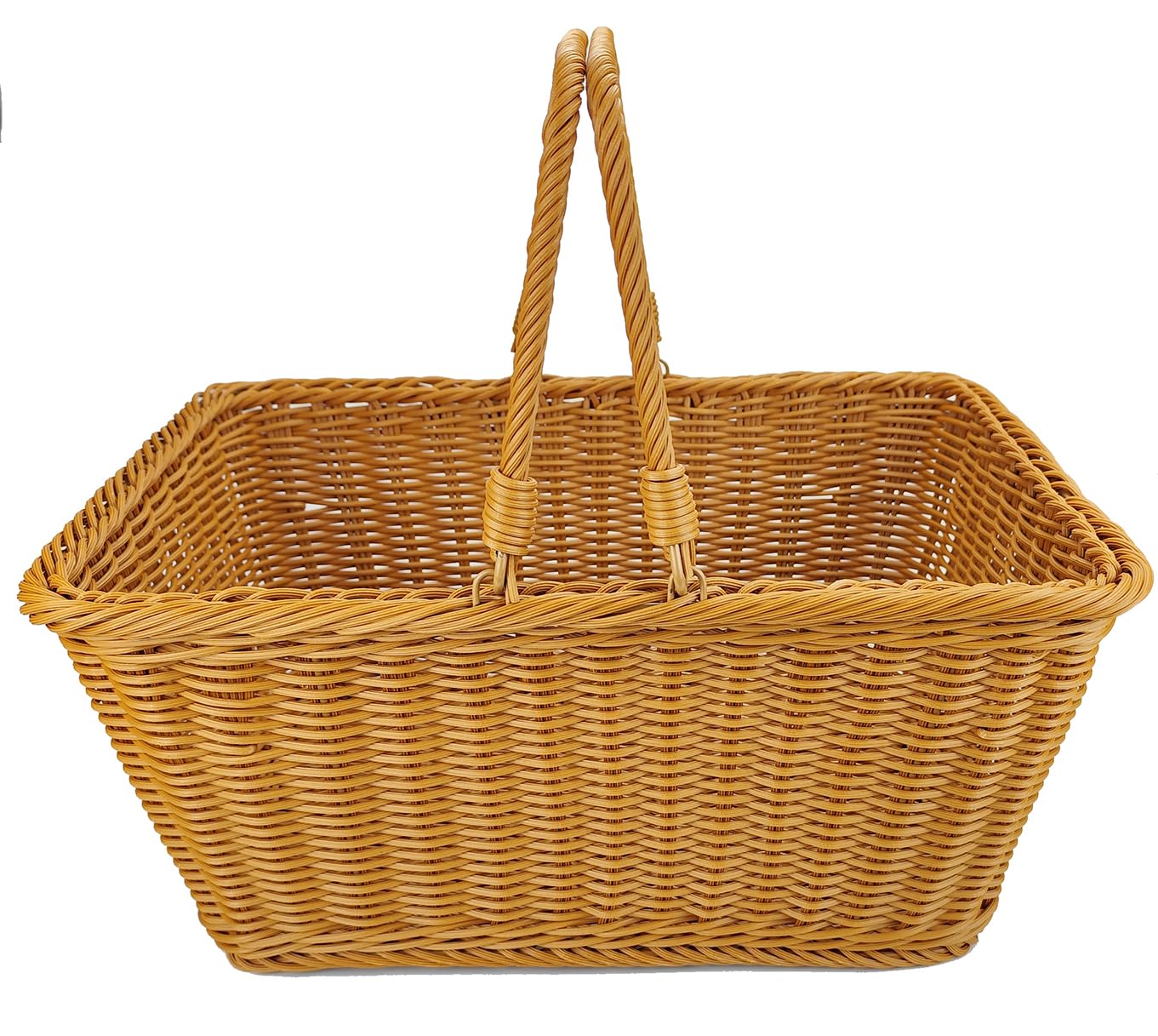 Wicker storage basket,Storage Container, Storage Bins Rectangular Basket,Arts and Crafts.Brown 16"