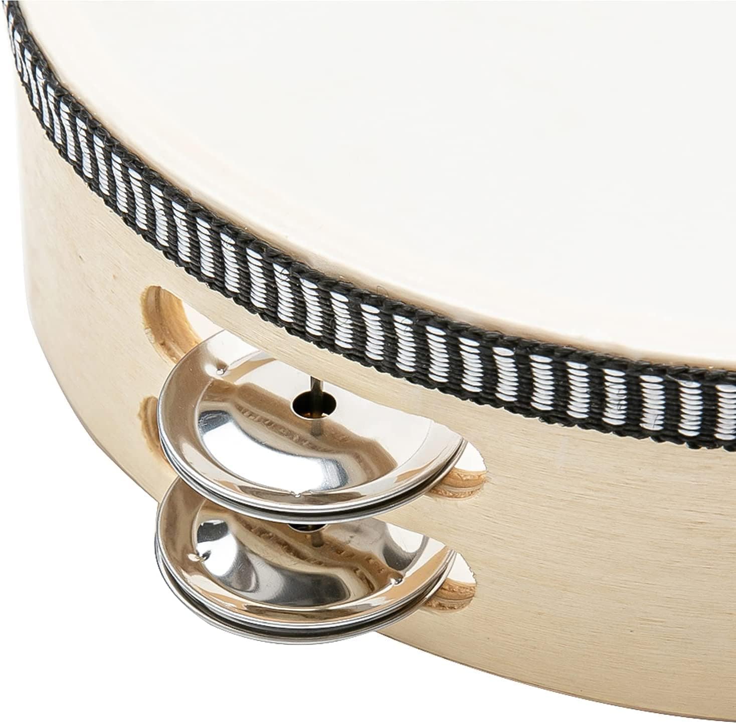 Tambourin Bois Bohème 20 Cm – Instrument à Percussion Main Avec Grelots – Idéal Enfants, Fêtes, KTV, Cours Musique