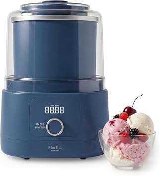 Martha Stewart Ice Cream Maker Machine, 2QT Double Insulated Freezer Bowl