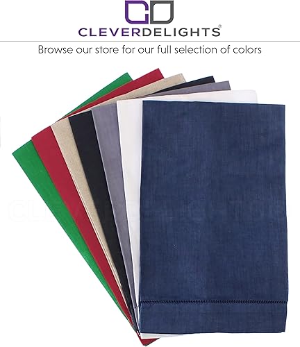 Miniatura 5 de CleverDelights Toallas de mano con dobladillo de lino blanco, paquete de 6, 14 x 22 pulgadas, toalla para los dedos