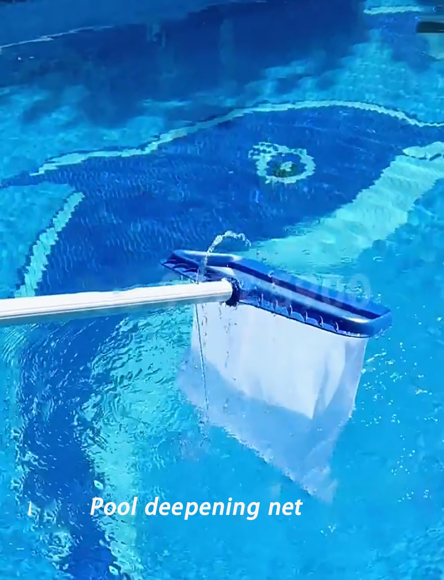 Questo retino per Skimmer da Piscina, reti per la Pulizia delle Foglie con Rete a rastrello Profonda, Strumento di Pulizia per Foglie da Piscina Resistente con Telaio a Maglia fine Adatto a