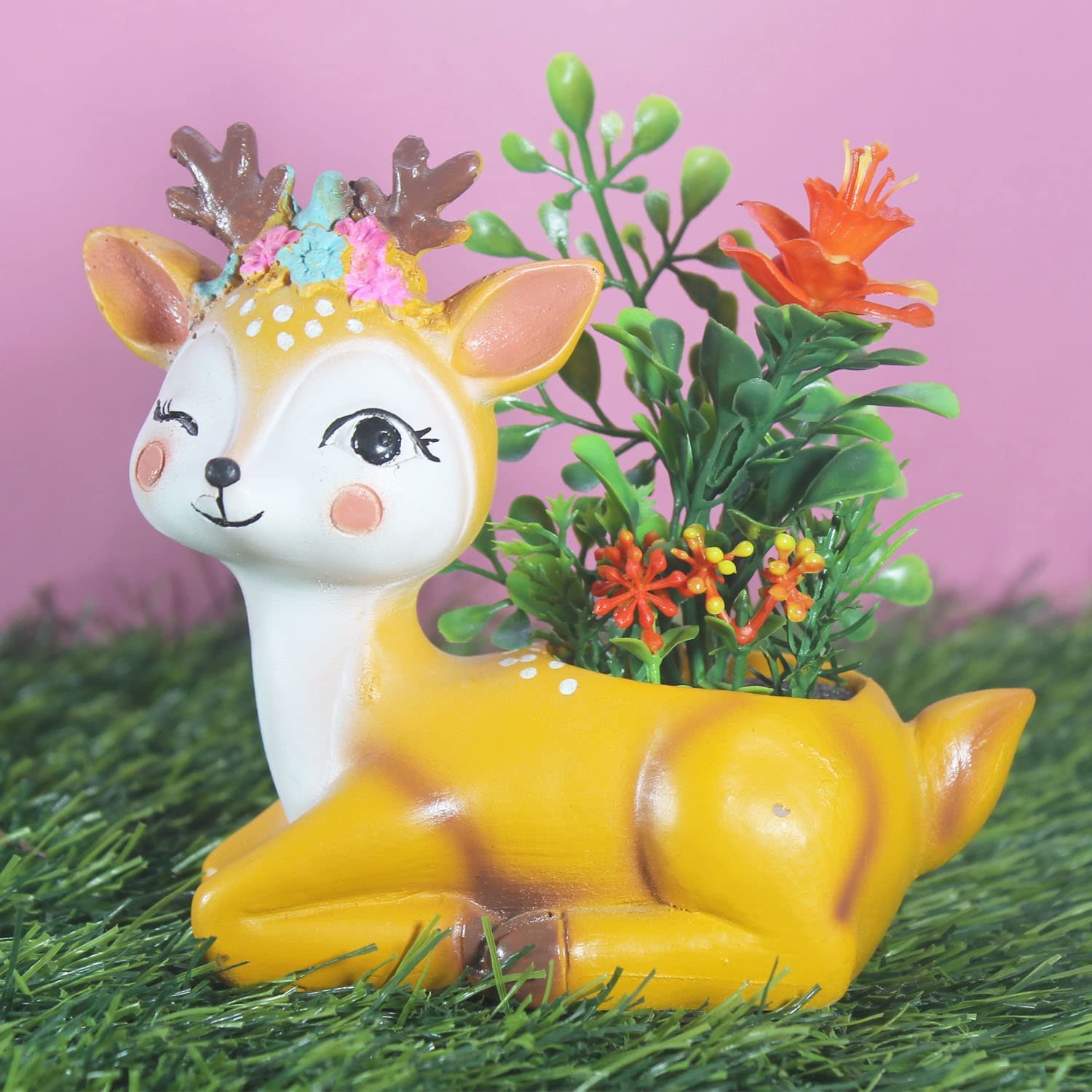 Unique Yellow Deer Resin Pot - Buy Now! -2 Unique Yellow Deer Resin Pot - Buy Now! -2