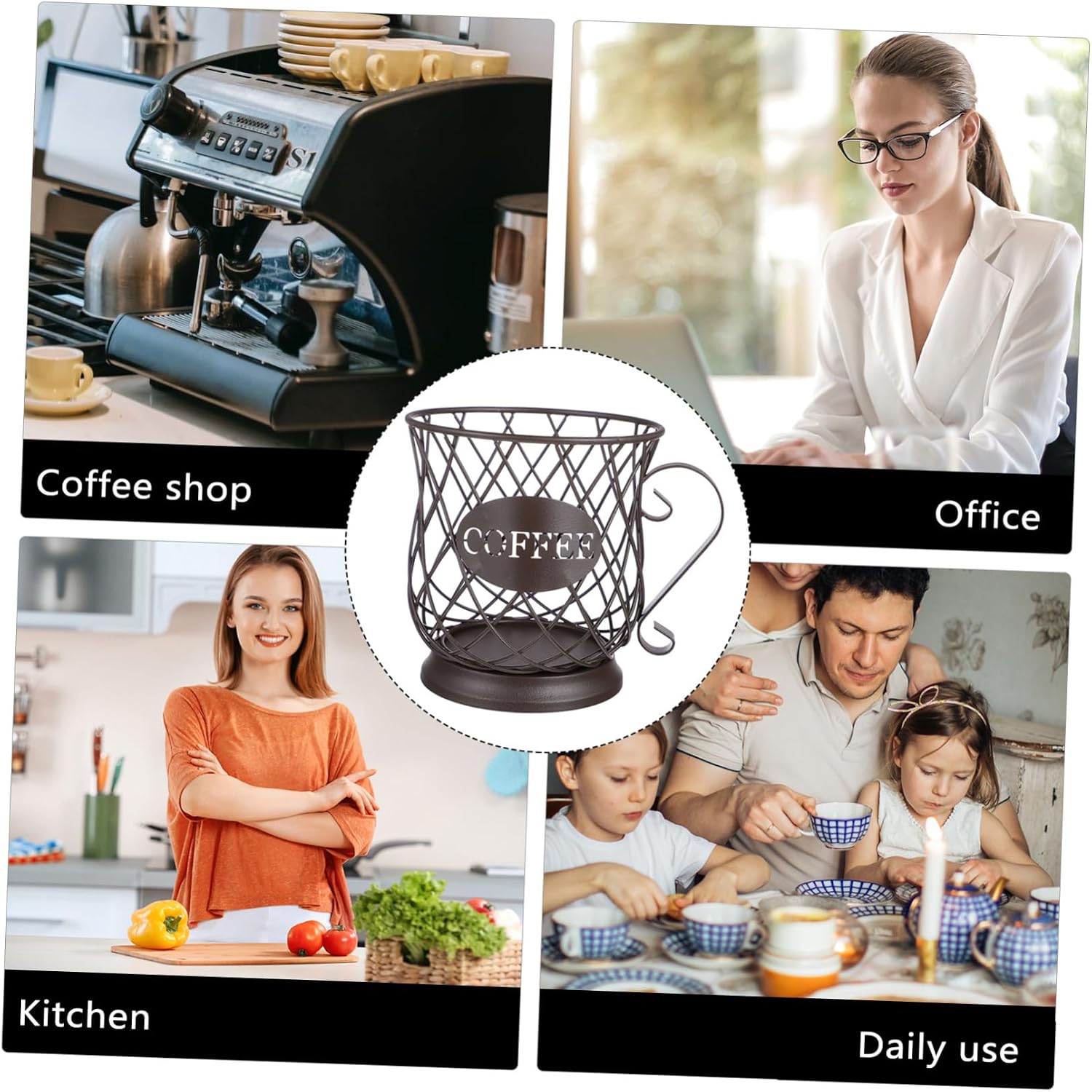 DOITOOL Metal Coffee Holder Basket Organizer for Coffee Capsules Multifunctional Capsule Storage for Counter for Home and Office