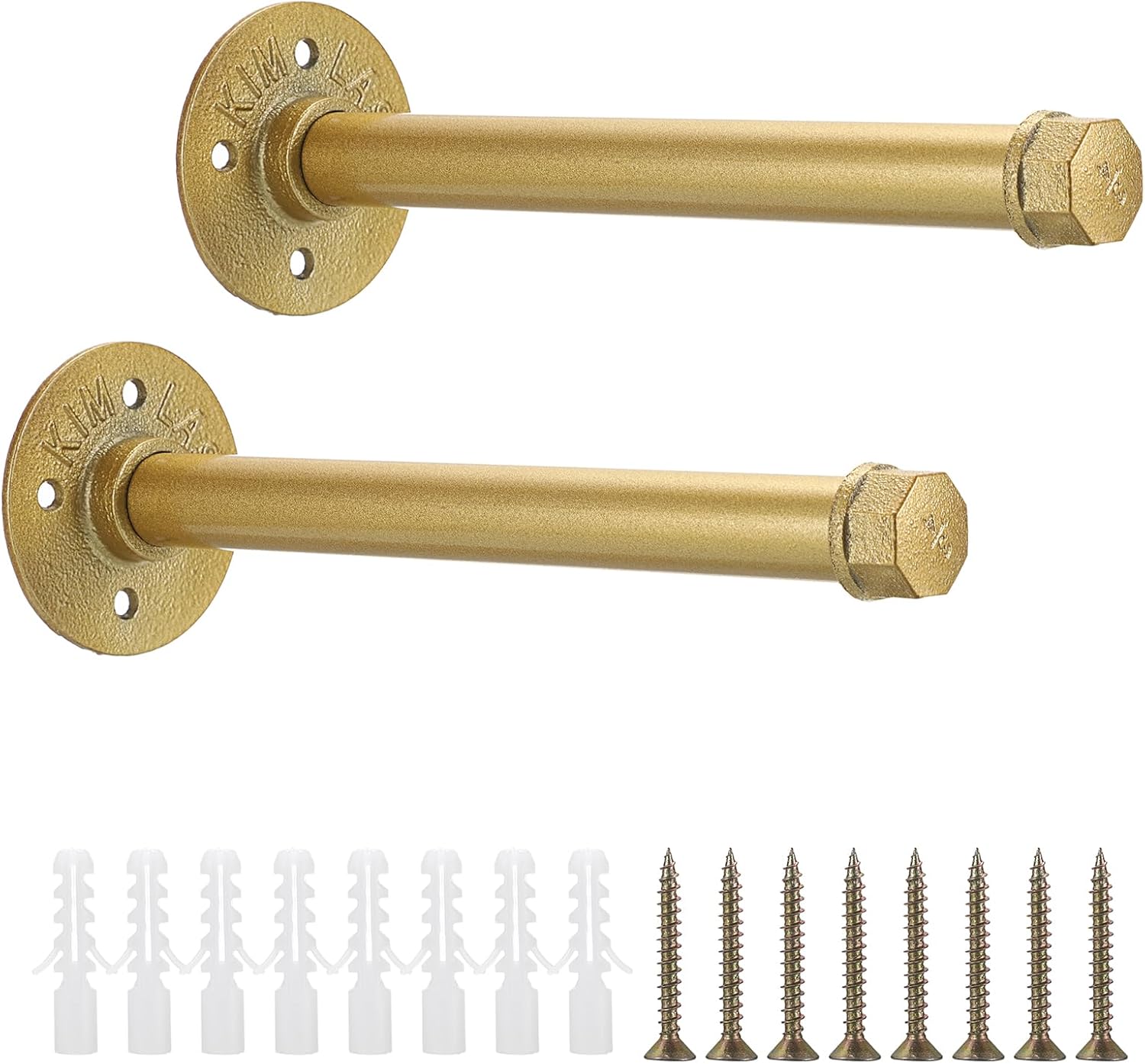 Sumnacon 2 Pcs 10 Inch Industrial Pipe Clothes Bar Heavy