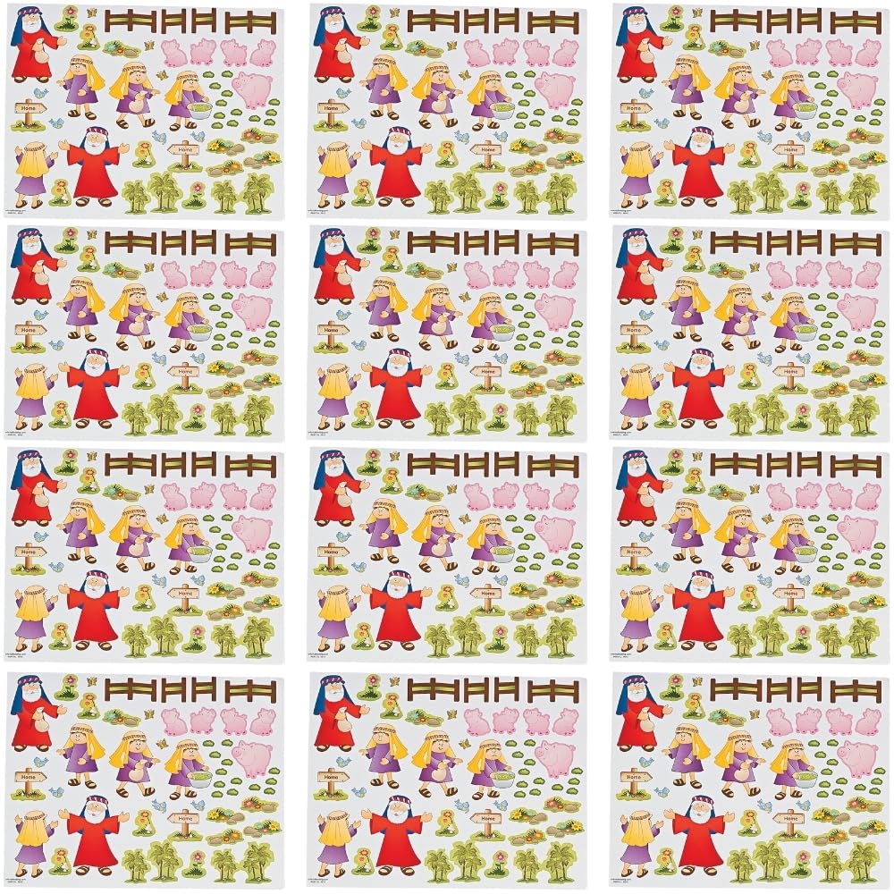 Sticker l'enfant prodigue pour activité manuelle en famille dimanche