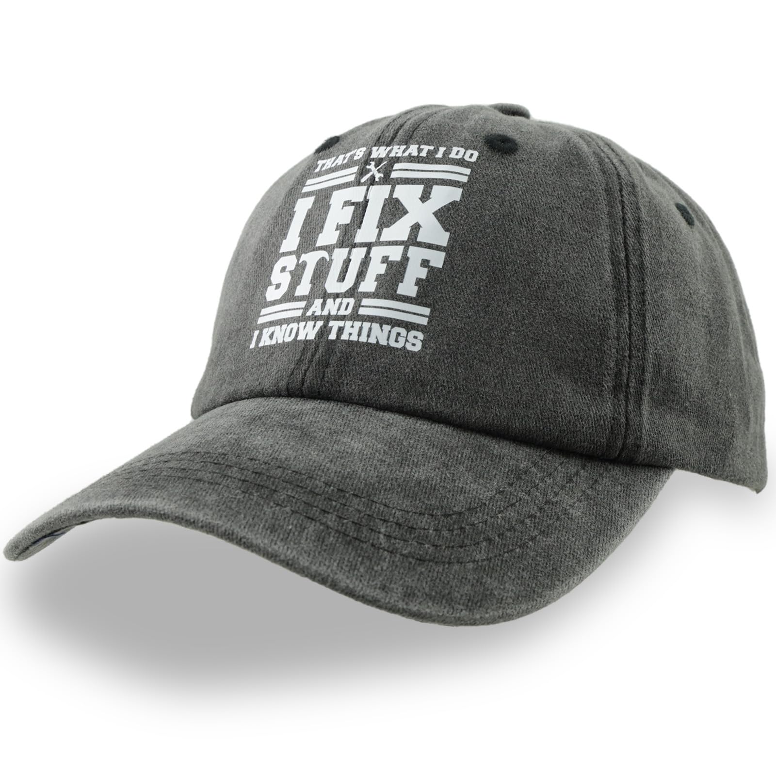 Baseball Cap for Men Women Cotton, I Fix Stuff and I Know Things Vintage Dad Hat, Adjustable Fix Stuff Hat for Men Funny