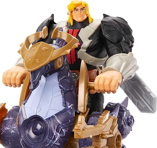 Miniatura 3 de Masters of the Universe Vehículo y figura de criatura, Stridor, Savage Eternia coleccionable de superhéroe y corcel, regalo de juguete