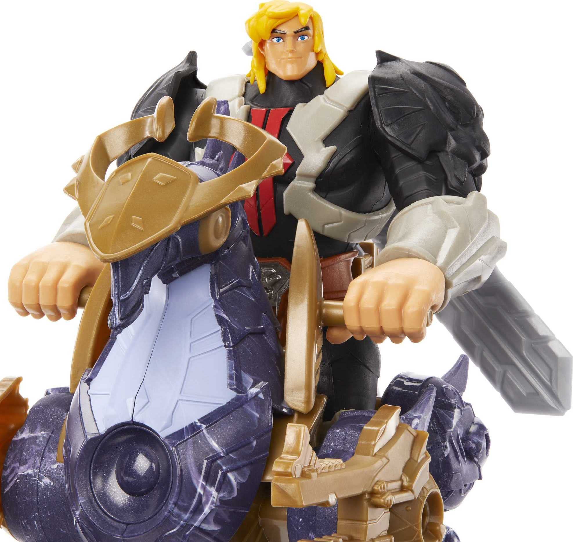 Masters of the Universe He-Man: Creature Vehicle, Figure, He-Man and Stridor, Savage Eternia Collectible Superhero and Steed, MOTU Toy