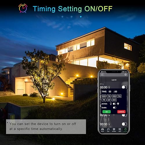 Miniatura 5 de Remon Luces de inundación LED RGB que cambian de color, iluminación LED de escenario de paisaje al aire libre, 30 W Bluetooth Smart Floodlights Rgbw