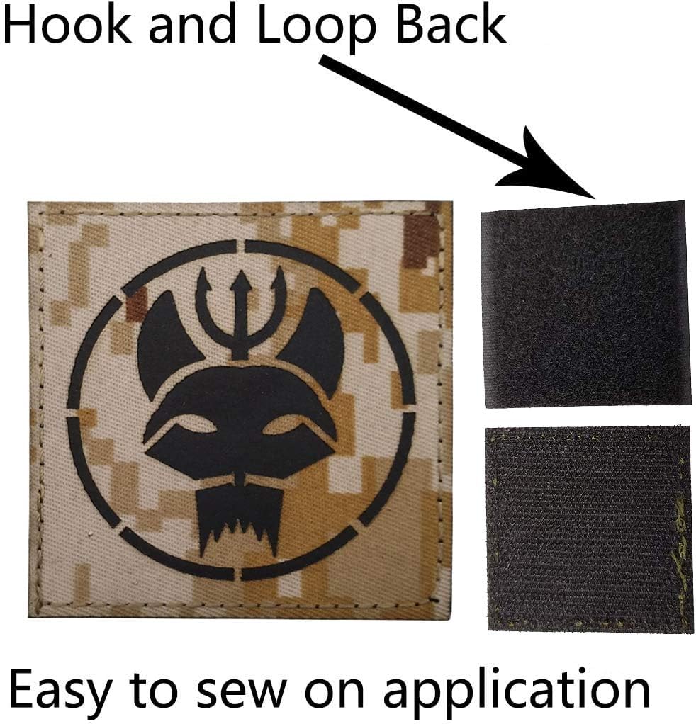 Trident Cat Head Infrared Reflective Patch, Customizable Personalized American Flag, Call Sign, Dont Tread On Me Army Military Tactical Fastener Hook Loop Backed Patches