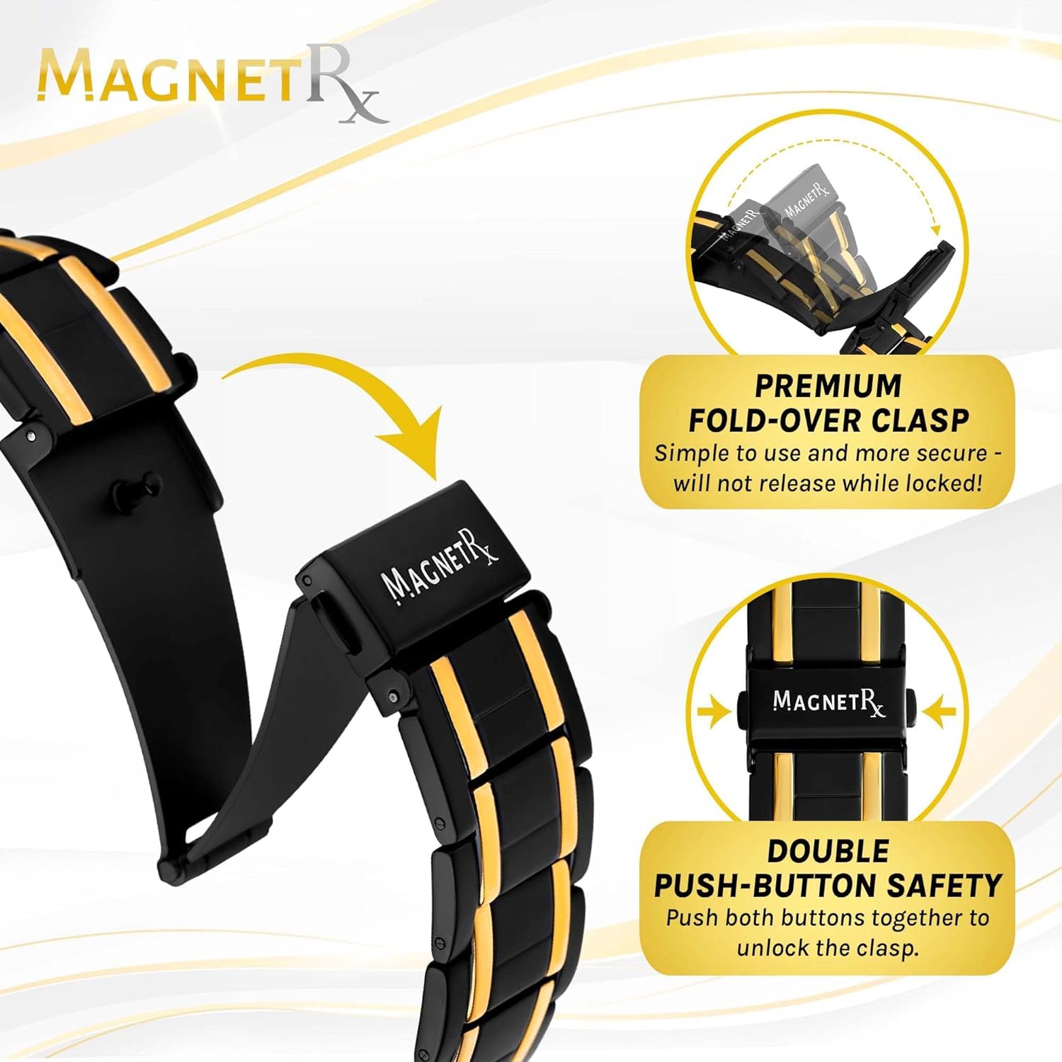 MagnetRX® 3X Strength Magnetic Bracelets for Men, Effective Titanium Magnetic Bracelet Men - Image 4