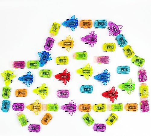 Vileafy 50 mini autos de tracción para niños – rellenos de huevos de Pascua, bolsas de regalos de cumpleaños, recompensas de aula, recuerdos