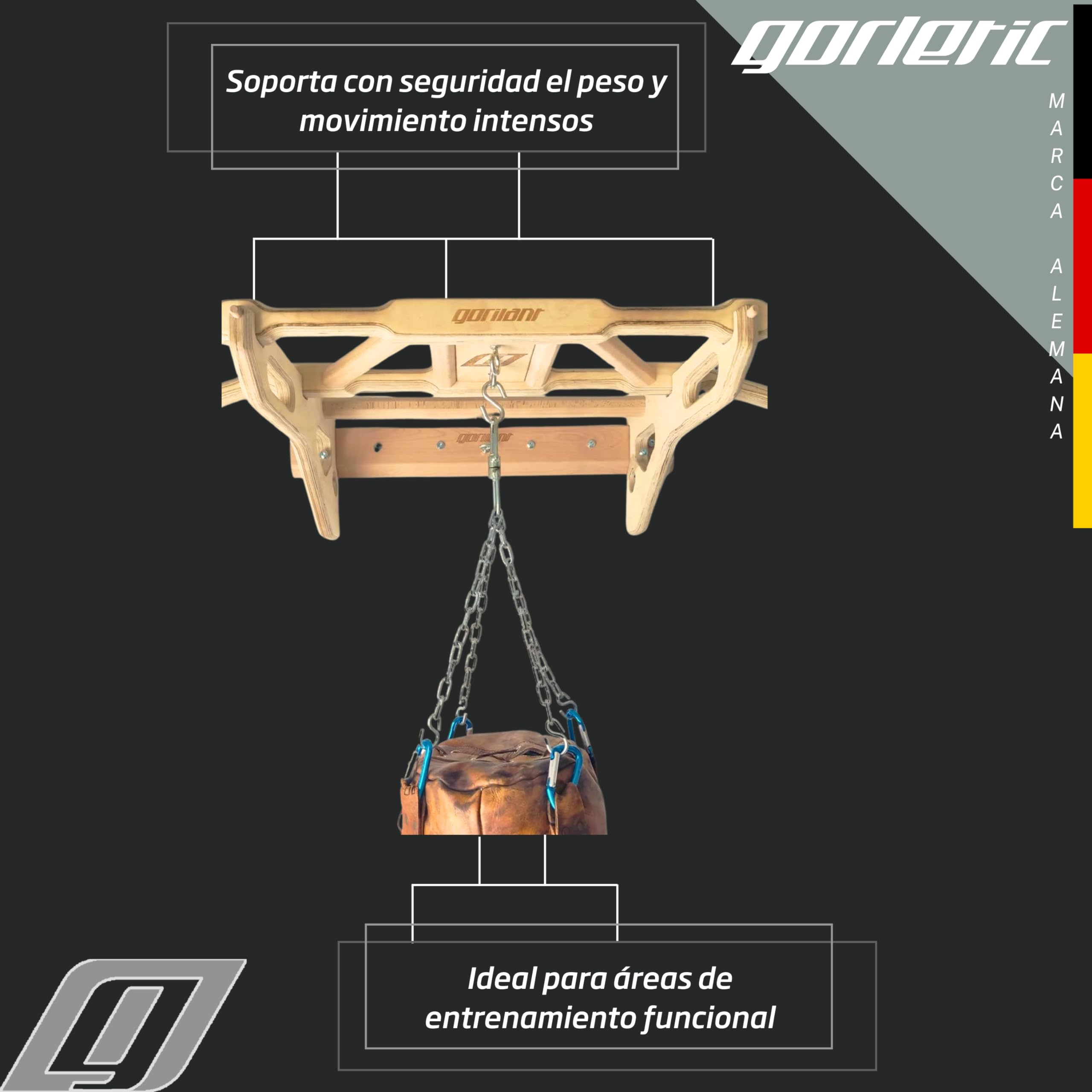 Support Sac de Frappe pour Barre de Traction Titan: conçu pour Les entraînements de Boxe, MMA, pour Barre de tractions Murale