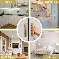 Vista 5 de Juego de 30 tiradores de gabinete de 5 pulgadas de latón cepillado, tiradores de cajones para cocina, herrajes de gabinete cuadrados de acero