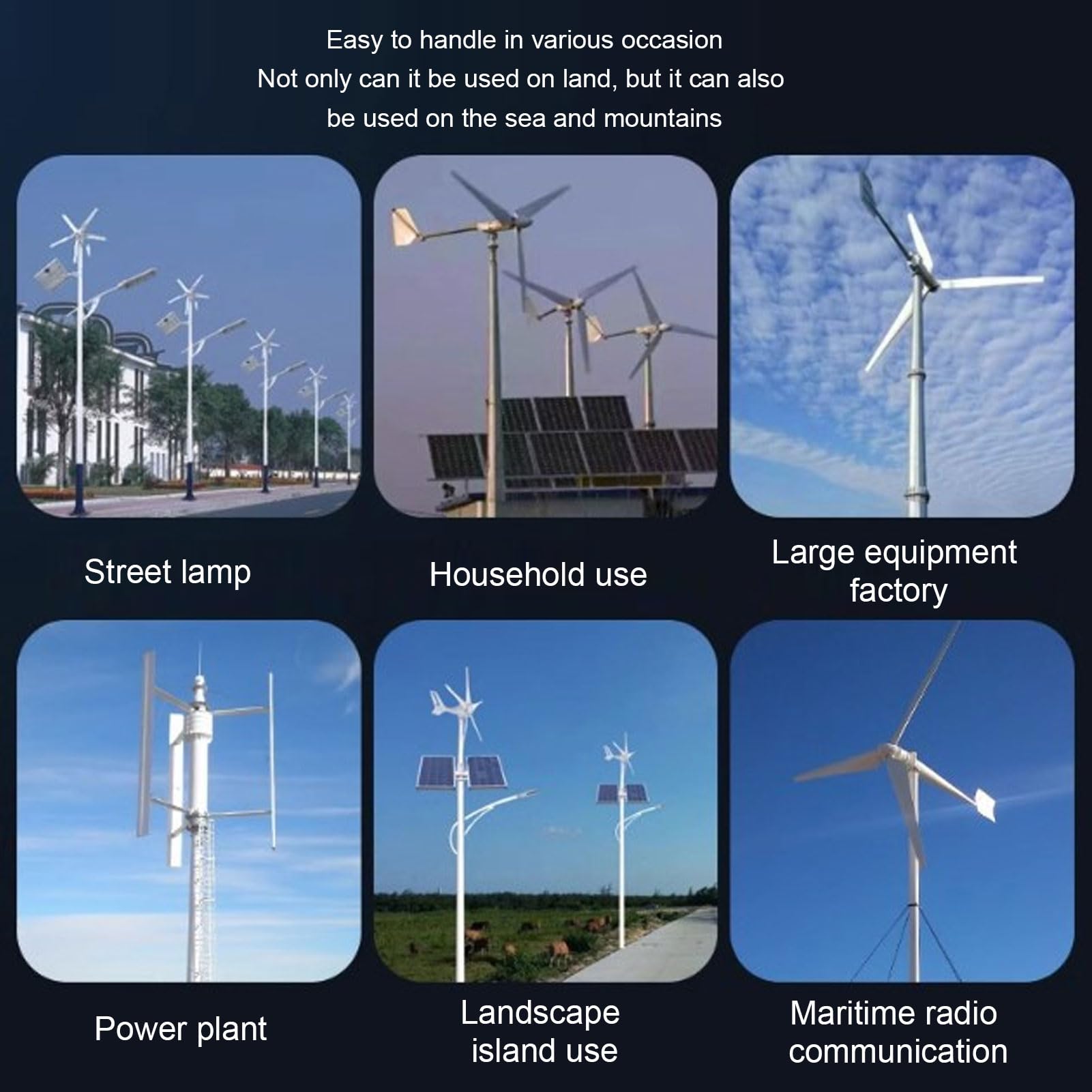 Generatore Eolico, Generatore a Magneti Permanenti da 300 W, Kit Eolico Verticale Silenzioso per la Generazione di Energia Domestica Ed Esterna