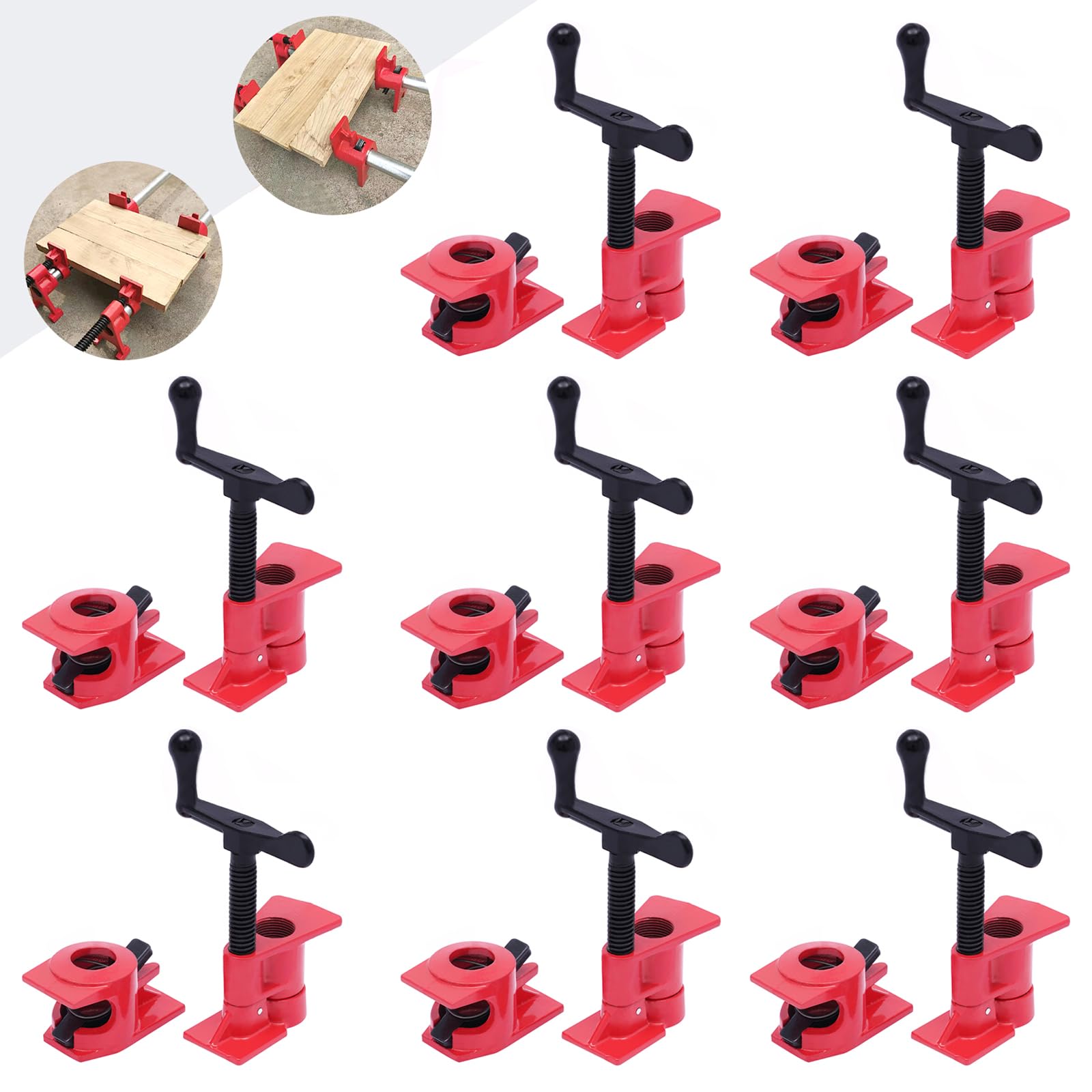 Set di 8 morsetti a vite per tubi, 3/4", morsetti per tubi, morsetti in metallo, morsetti a vite, morsetto per la lavorazione del legno per tubo, tubo, cavo