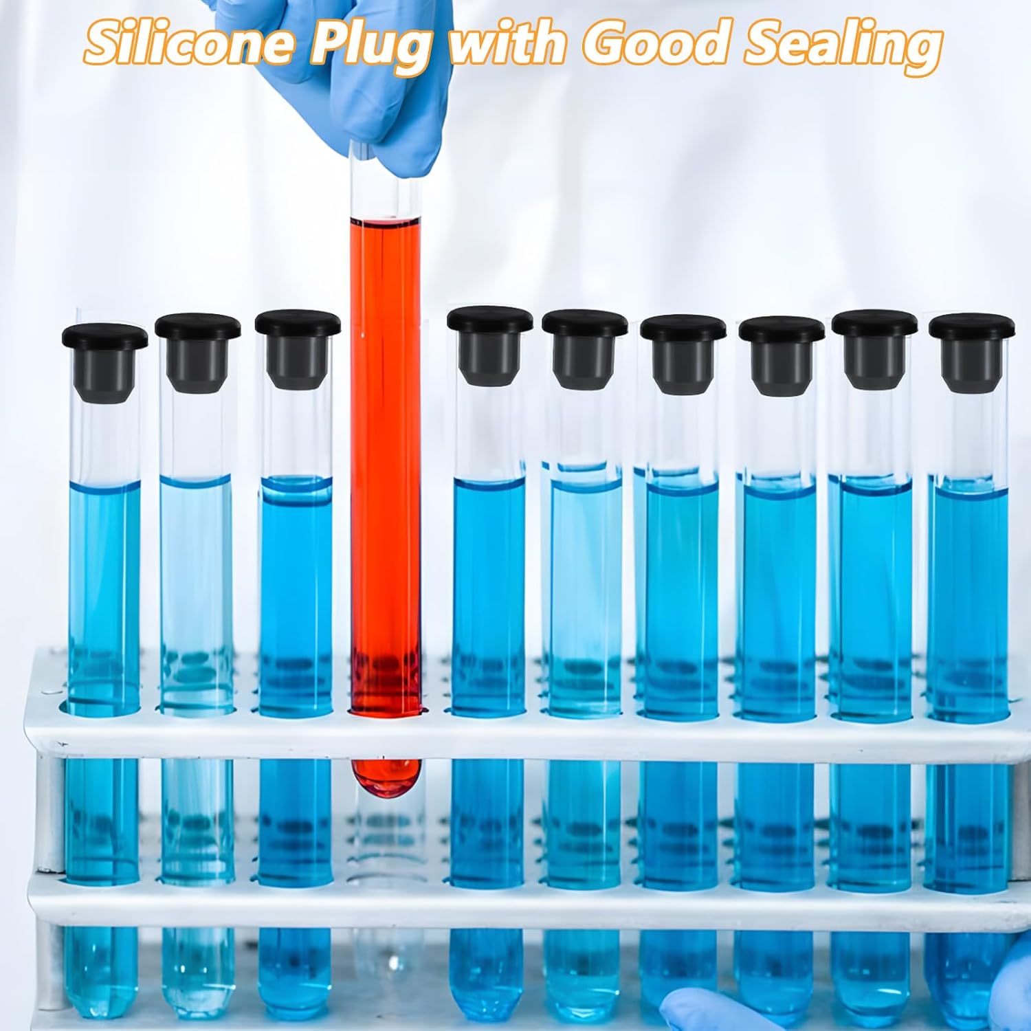 70 Pcs 7 Sizes Silicone Hole Plug, Silicone Plugs Black Waterproof T-Type Round Caps, Solid Stopper Rubber Hole Plugs for Sealing Pipe Holes Test Tube Plug
