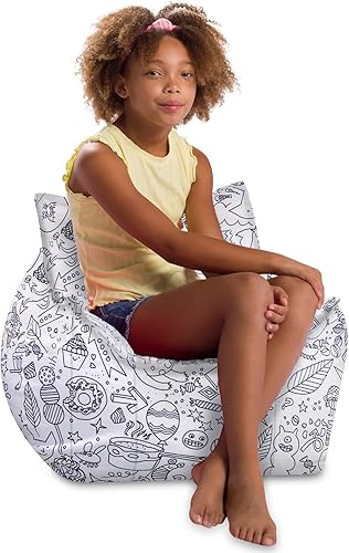 Miniatura 944 de Posh Creations Puf estructurado cómodo para jugar, leer y ver la televisión, Malibu Lounge, tela de lona para colorear, criaturas Criaturas de tela