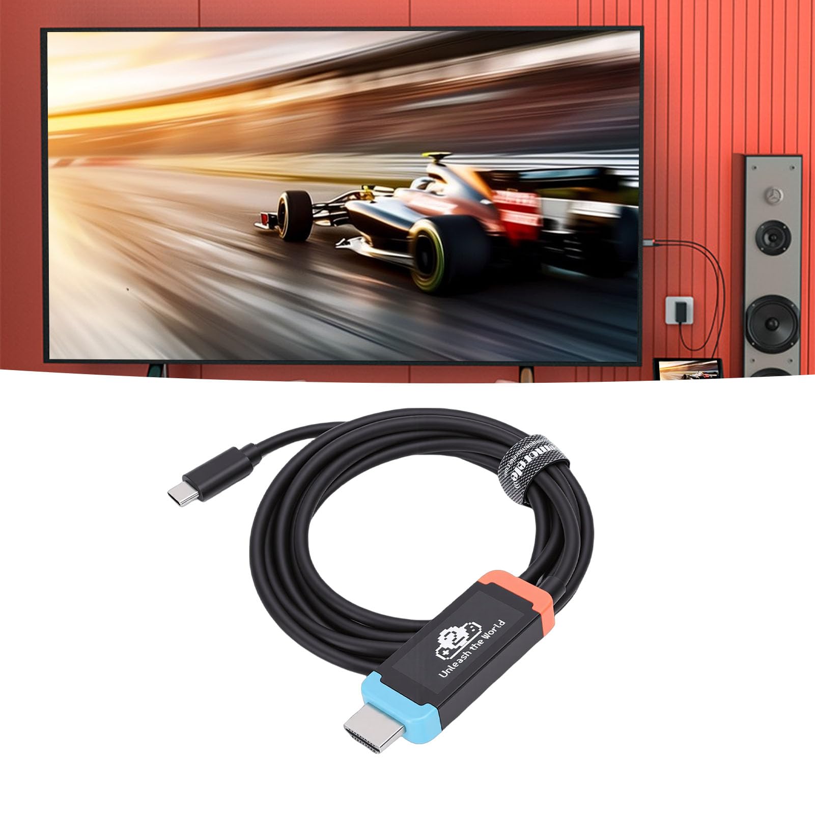 LICAEVEY Câble Adaptateur USB-C vers HDMI de 2 M, Station d'accueil TV 4K 60 Hz PD 100 W Compatible avec, Connexion Facile et Rapide pour Téléphone, Ordinateur Portable, TV, Moniteur