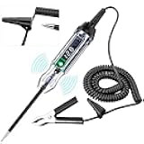 Upgraded 3-72V Buzzer Automotive Test Light, Heavy Duty Digital LED Circuit Tester with Voltmeter and Dual Color Polarity Indicate Light, Bidirectional DC Voltage Tester Electric Light Test Pen