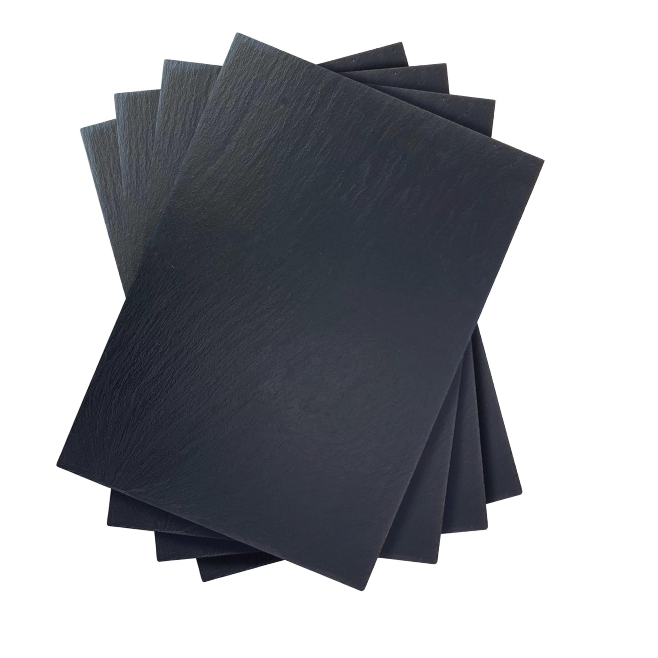 Lebrun Couverts - Lot de 4 Assiettes Ardoise Rectangulaire - Parfait pour vos Planches Apéro ou vos Plateaux de Fromages et Charcuterie - Plateau Apéritif et Tapas - 30 x 20 cm
