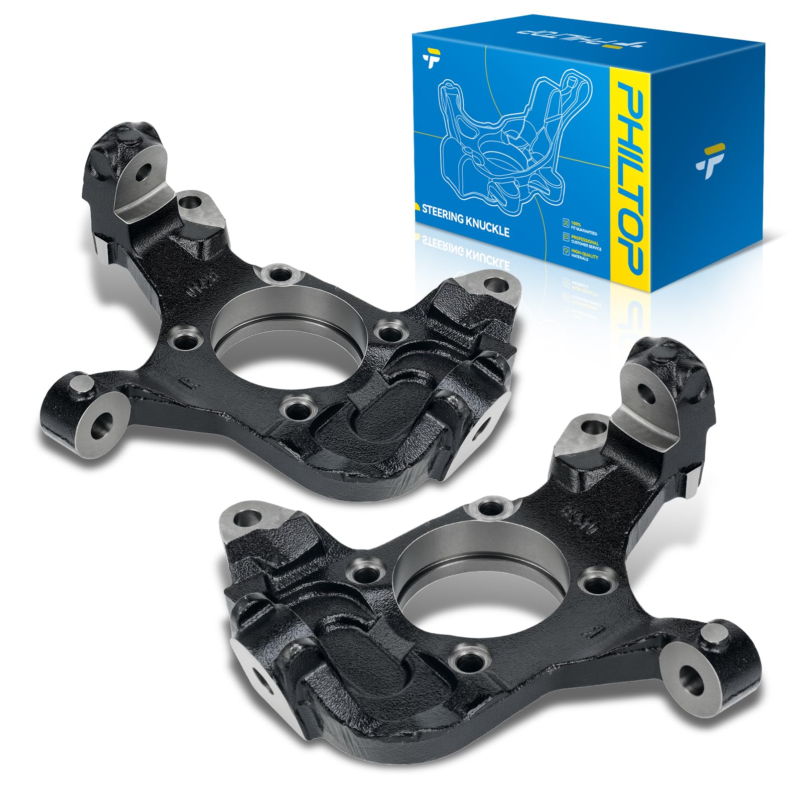 PHILTOP 2 x Front Left and Right steering knuckle Compatible with Chevrolet Silverado 3500 2001-2006,Passenger and Driver Side