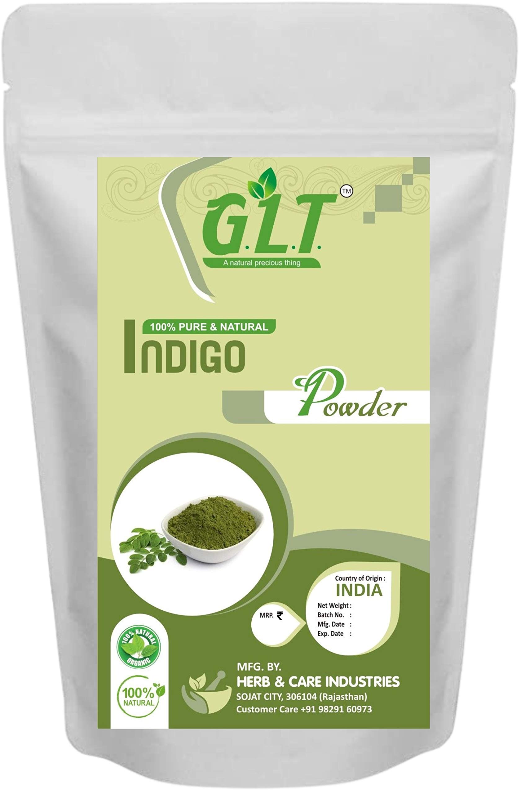G.L.T. Natural Indigo powder For Black Hair Colour And Hair Growth & Hair Treatment (100gm)-picture-15