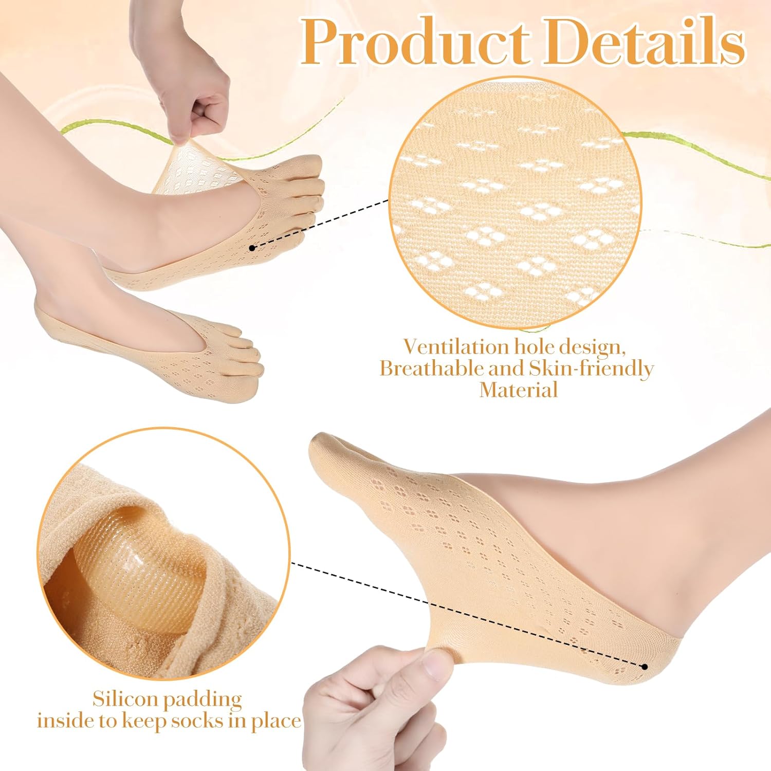 4 Pairs Ortho Toe Compression Socks, Bunion Toe Alignment Relief Socks Toe Sock for Women - Image 3