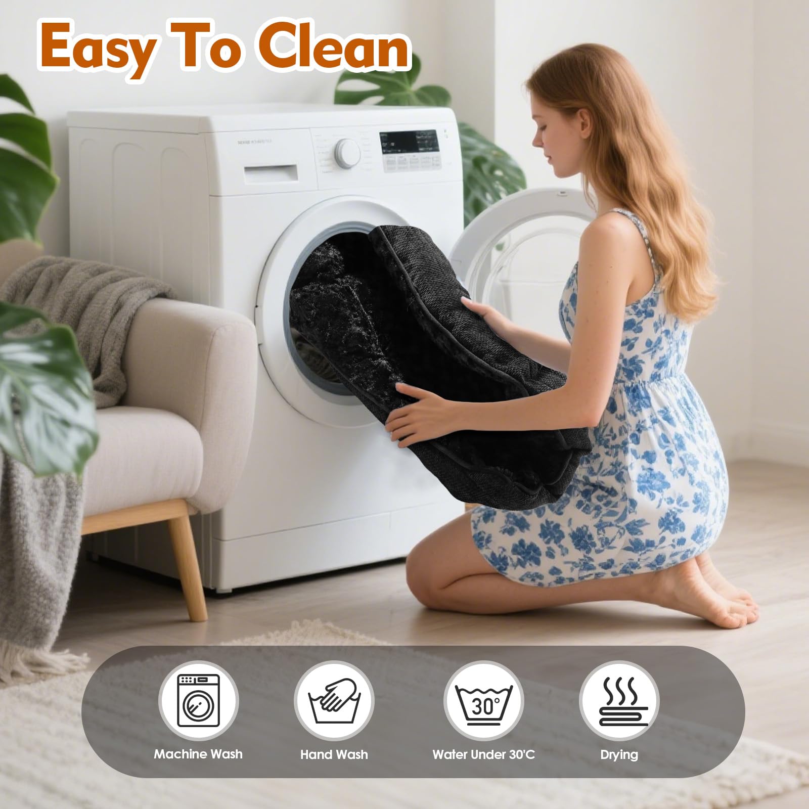 Muecleao Dog Bed for Small and Medium Dogs Washable Rectangular Pet Bed with Soft Plush Interior, Anti-Slip Bottom - Image 3