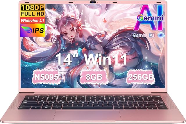 Portátil 14" Celeron N5095 8GB RAM 256GB SSD Win11 Oro