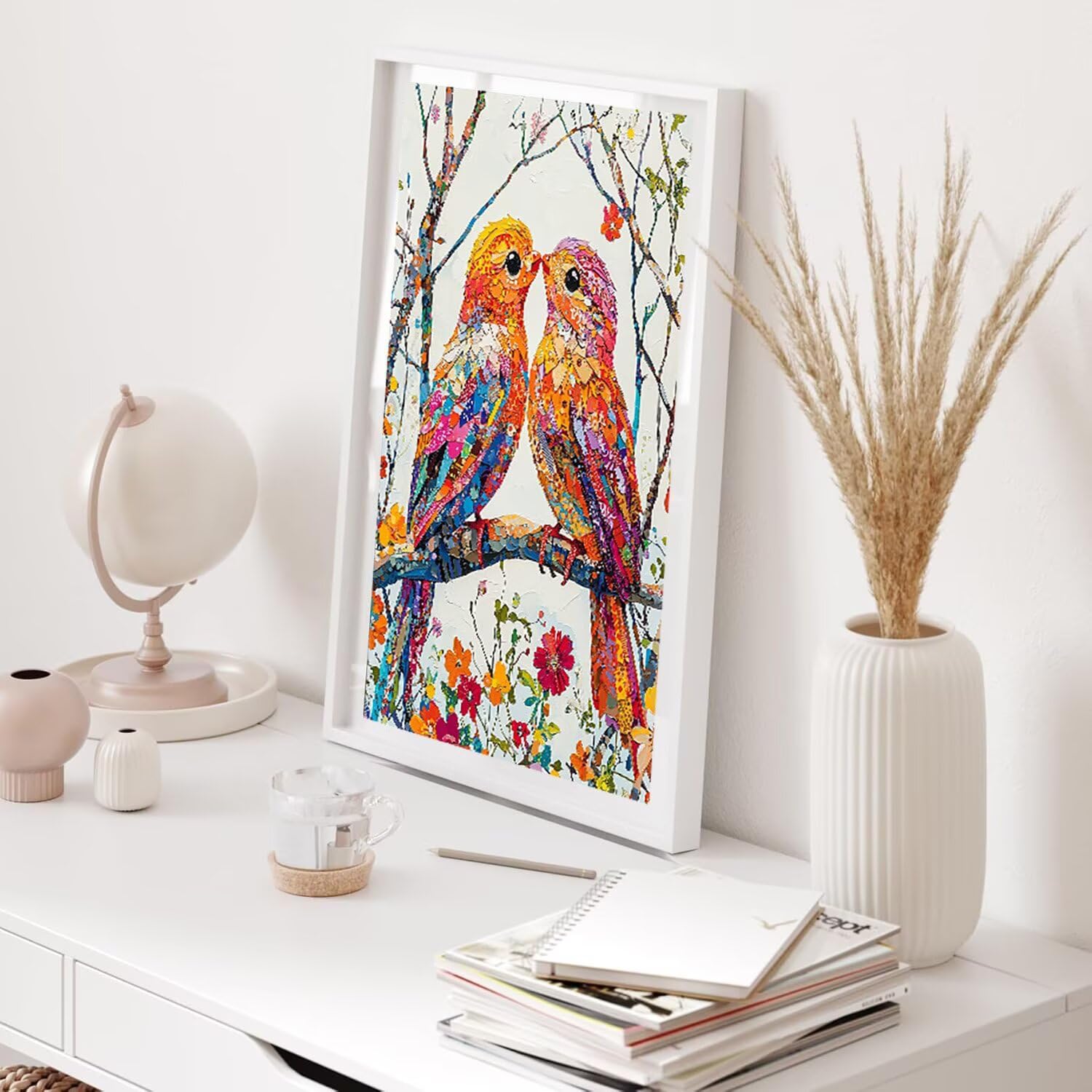 Hyupuanj 5D Kolorowe Ptaki Diamentowe Malowanie, 60x80cm d-72