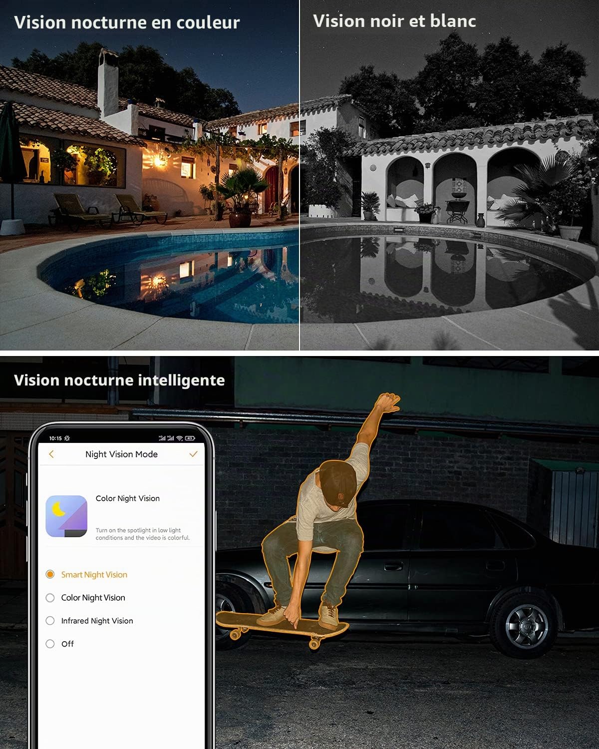 Imou Caméra de Surveillance WiFi Extérieure, 1080P Caméra IP WiFi Extérieure Étanche IP67 avec Vision Nocturne Couleur de 30m, Détection de Mouvement AI, Compatible avec Alexa Google Home (Bullet 2)