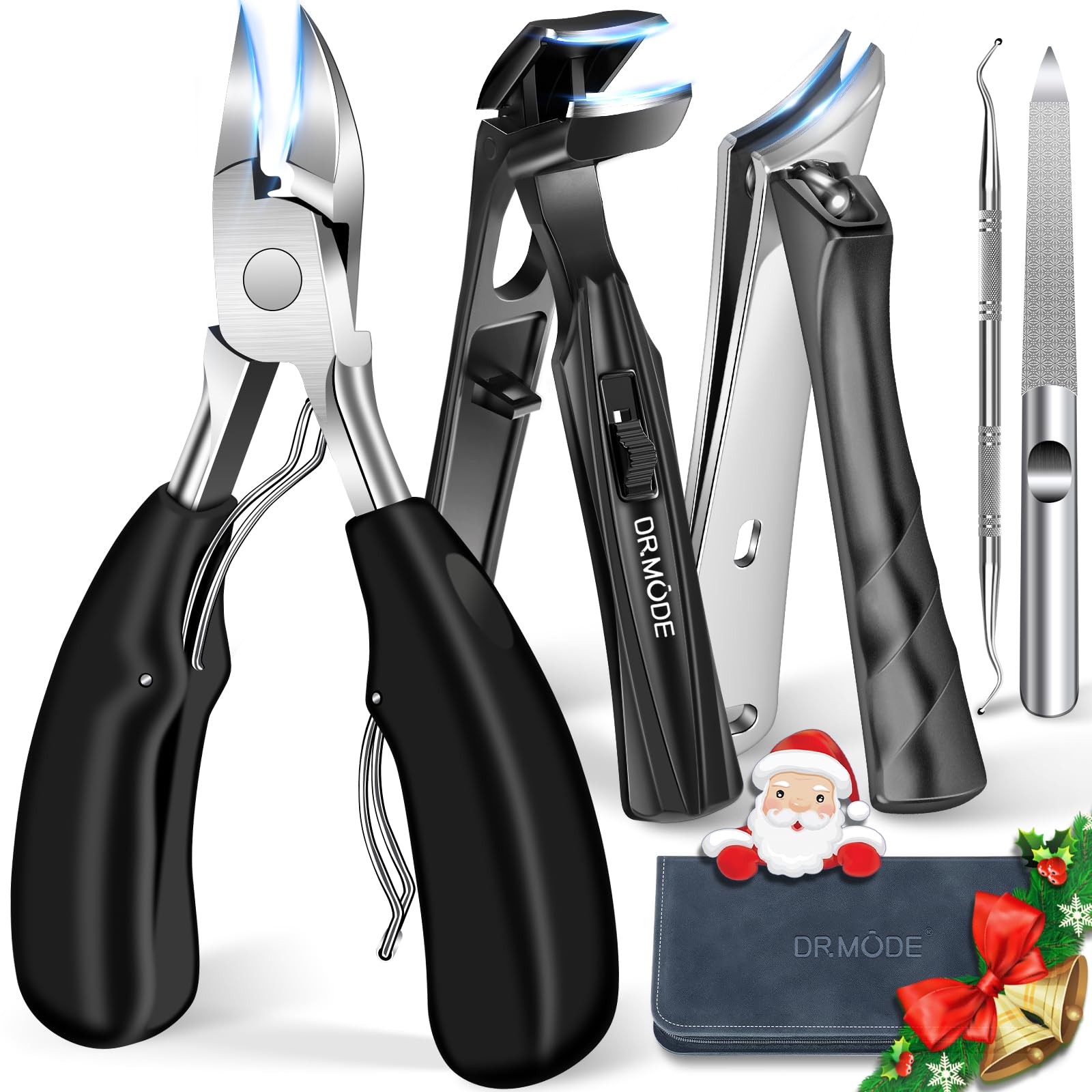 2025 Toenail Clippers for Thick Toenails for Seniors, Angled Head Large Toe Nail Clippers Set for Men, Heavy Duty Ingrown Toenail Clippers with Long Handle, Ultra Sharp Slanted Nail Cutter Wide Jaw