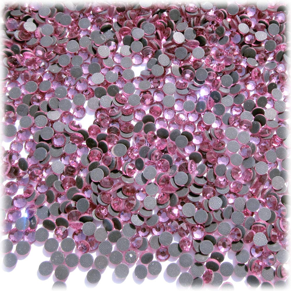 The Crafts Outlet 720-pc Iron On Heat induced Glue, Glass Rhinestones, 4mm (16ss) Small - Hot Pink Rose