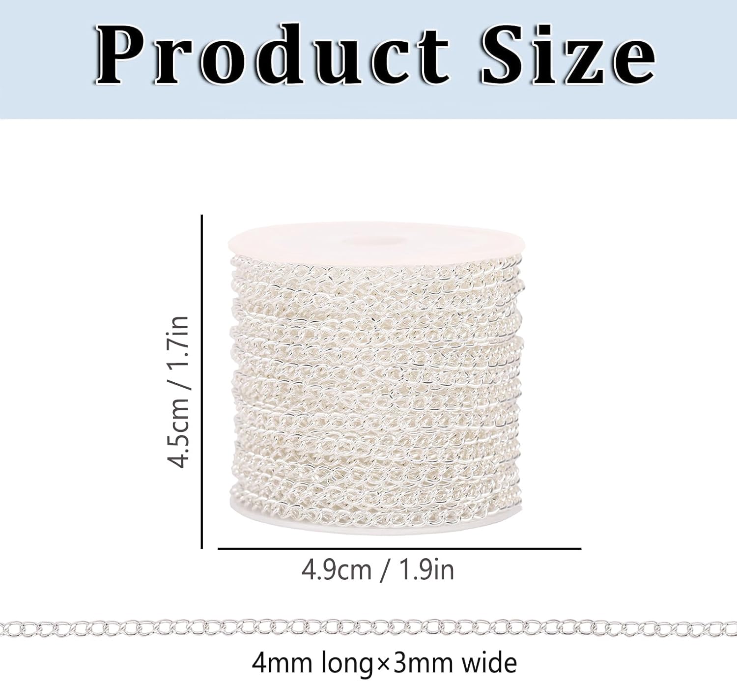 60 Feet Metal Iron Jewelry Chains 3mm Bulk Curb Necklace Chains for Jewelry Making (3mm Gold and Silver) - Image 3