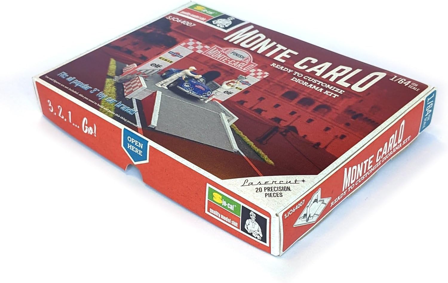 Sjo Cal Monte Carlo Diorama Wooden Kit, 1:64 Scale, Approx. 16cm/6.3in Wide