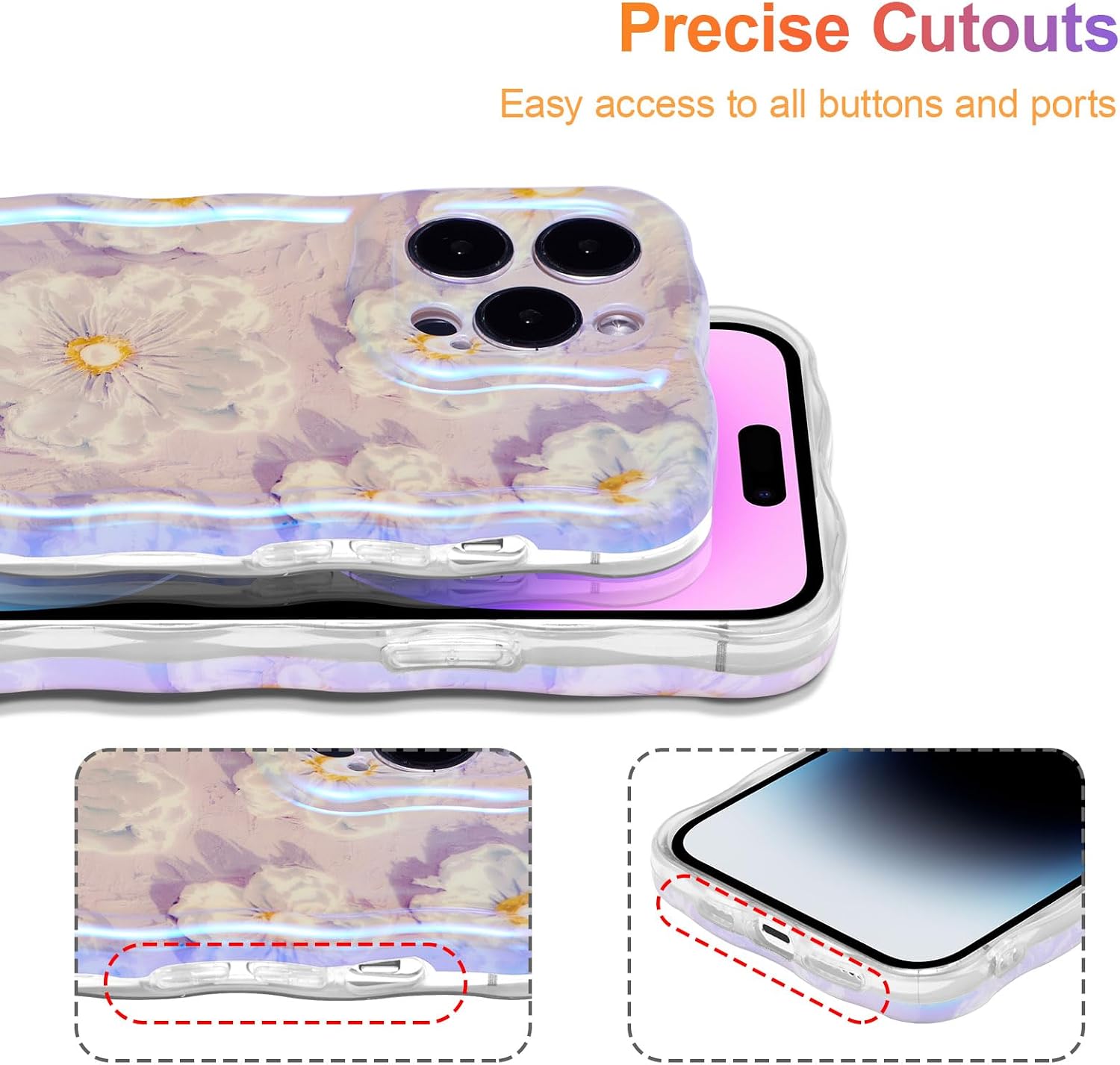 EYZUTAK Case For IPhone 13 Pro Max 6.7 Inch, Curly Waves