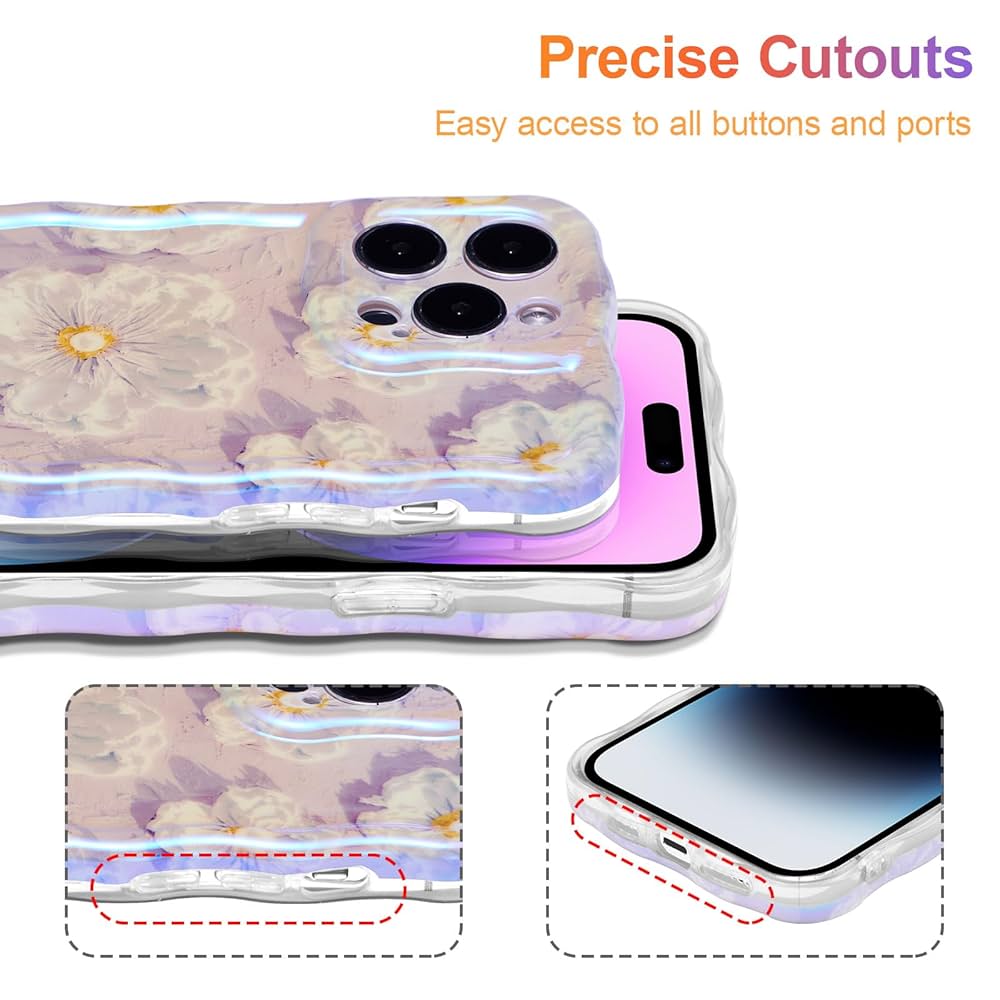 Violet ❁.*・゜ EYZUTAK Case for iPhone 13 Pro, Colorful Retro Oil Painting