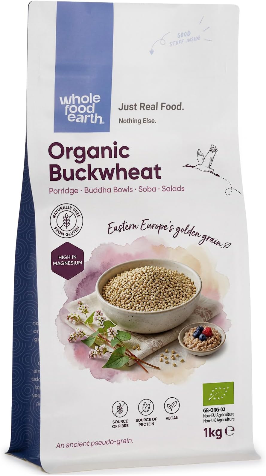 Organic Buckwheat โ 1 kg | GMO Free | Vegan | Source of Fibre | Certified Organic