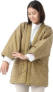 [たゆたふ] はんてん レディース 半纏 久留米 日本製 かわいい 紬 標準 フリーサイズ 綿入れ 中綿 ちゃんちゃんこ どてら 丹前 冬 防寒着 部屋着 温かい 女性 おしゃれ