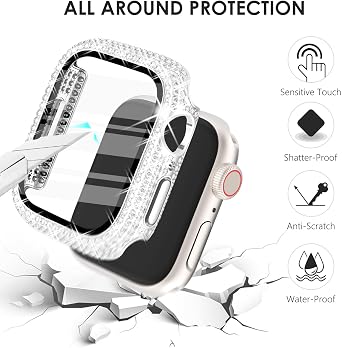 CHANCHY Bling Case Compatible with Apple Watch Case with Screen Protector