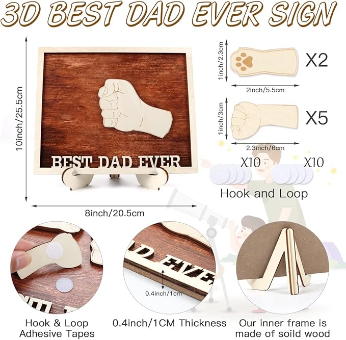 Best Dad Ever! Father's Day Wood Sign Gift from Kids